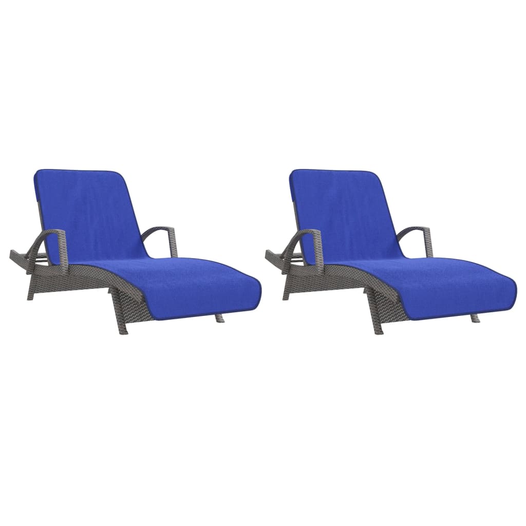 vidaXL Beach Towels 2 pcs Royal Blue 75x200 cm Fabric 400 GSM