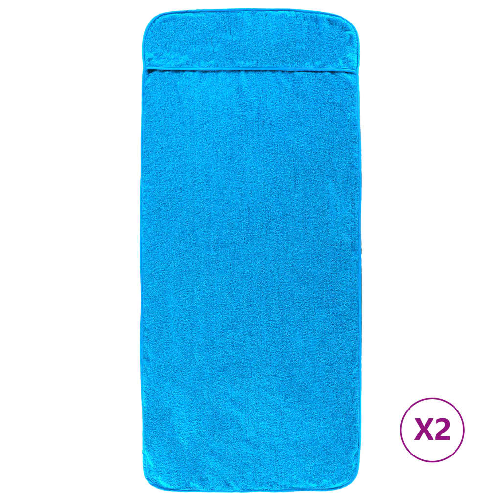 vidaXL Beach Towels 2 pcs Turquoise 75x200 cm Fabric 400 GSM