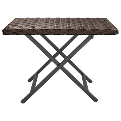 vidaXL Folding Table Brown 45x35x32 cm Poly Rattan