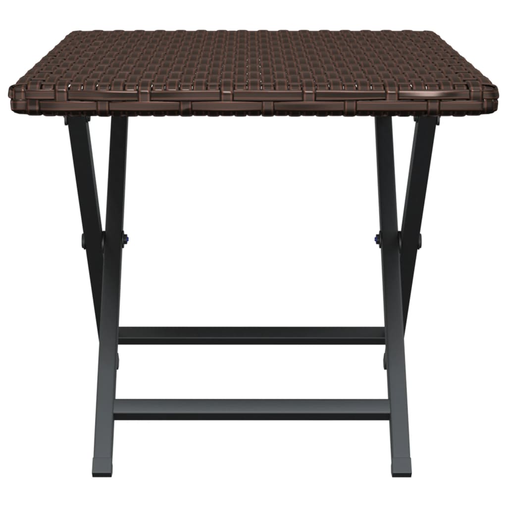 vidaXL Folding Table Brown 45x35x32 cm Poly Rattan