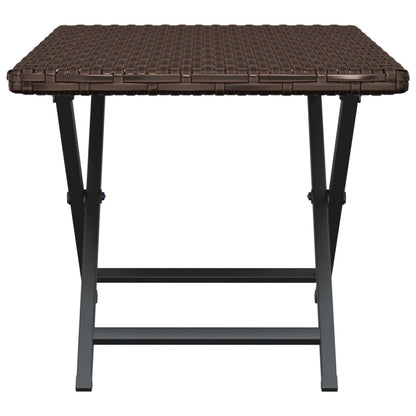 vidaXL Folding Table Brown 45x35x32 cm Poly Rattan