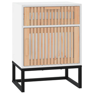 vidaXL Bedside Cabinet White 40x30x55.5 cm Engineered Wood&Iron