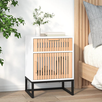 vidaXL Bedside Cabinets 2 pcs White 40x30x55.5 cm Engineered Wood&Iron