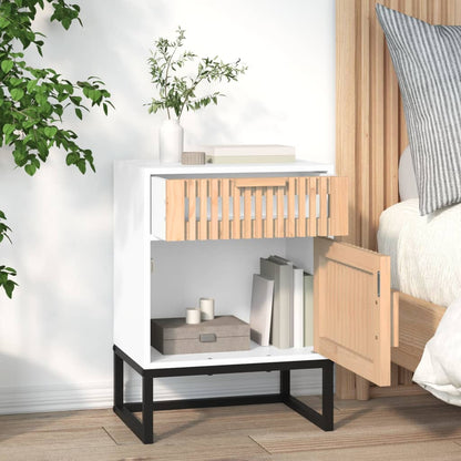 vidaXL Bedside Cabinets 2 pcs White 40x30x55.5 cm Engineered Wood&Iron