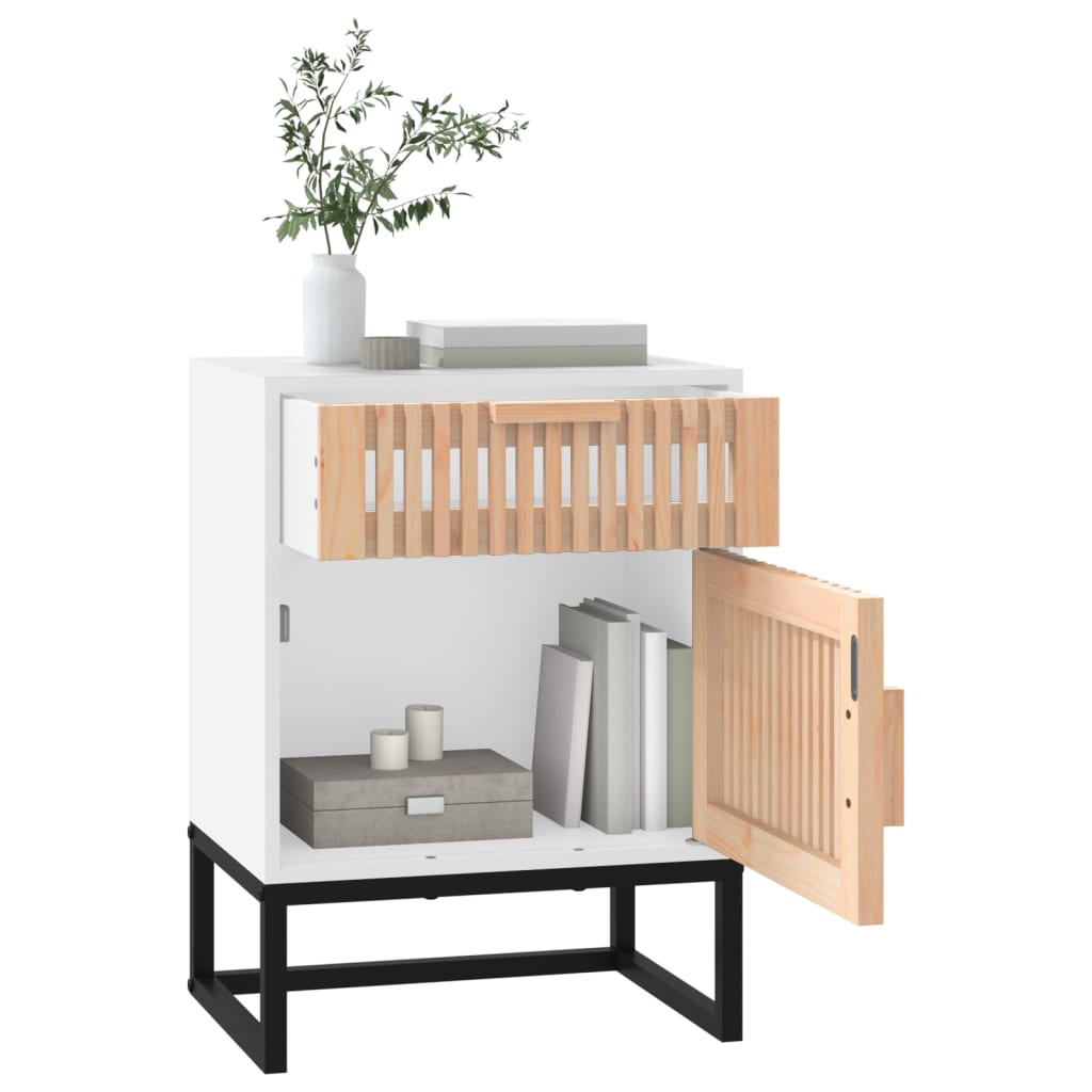 vidaXL Bedside Cabinets 2 pcs White 40x30x55.5 cm Engineered Wood&Iron