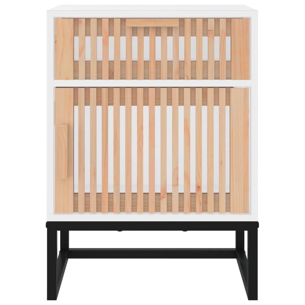 vidaXL Bedside Cabinets 2 pcs White 40x30x55.5 cm Engineered Wood&Iron