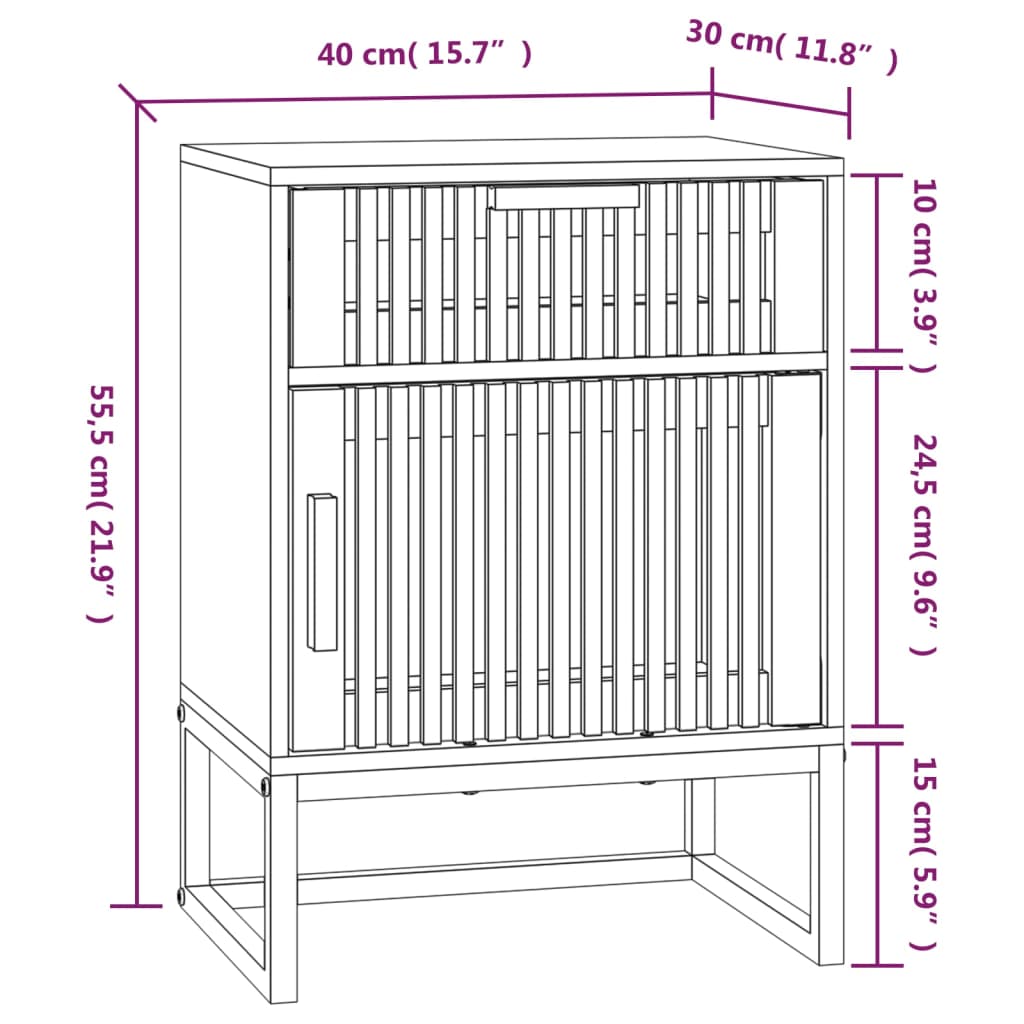 vidaXL Bedside Cabinets 2 pcs White 40x30x55.5 cm Engineered Wood&Iron