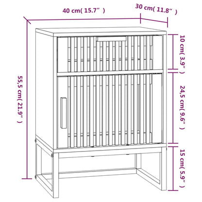 vidaXL Bedside Cabinets 2 pcs White 40x30x55.5 cm Engineered Wood&Iron