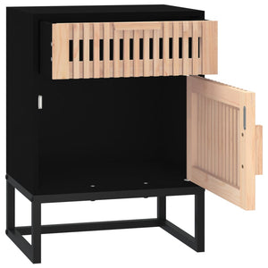 vidaXL Bedside Cabinet Black 40x30x55.5 cm Engineered Wood&Iron