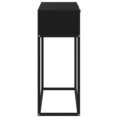 vidaXL Console Table Black 80x30x75 cm Engineered Wood and Iron