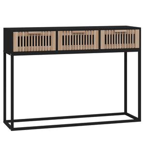 vidaXL Console Table Black 105x30x75 cm Engineered Wood and Iron