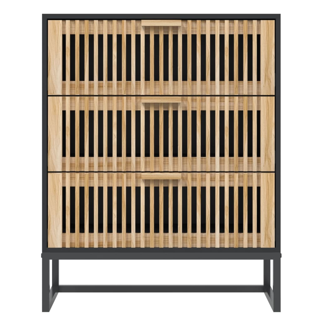 vidaXL Sideboard Black 60x30x75 cm Engineered Wood