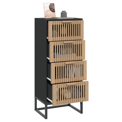 vidaXL Highboard Black 40x30x95 cm Engineered Wood