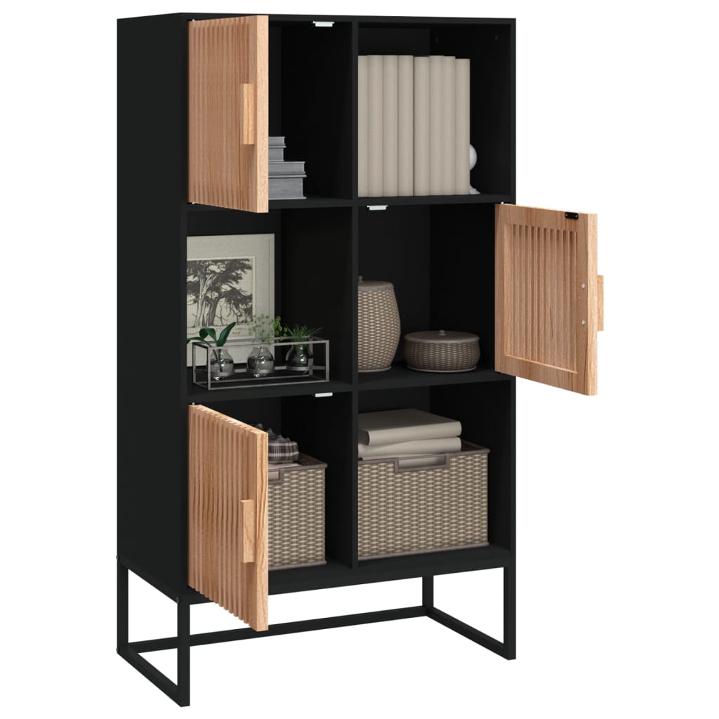 vidaXL Highboard Black 70x35x125 cm Engineered Wood