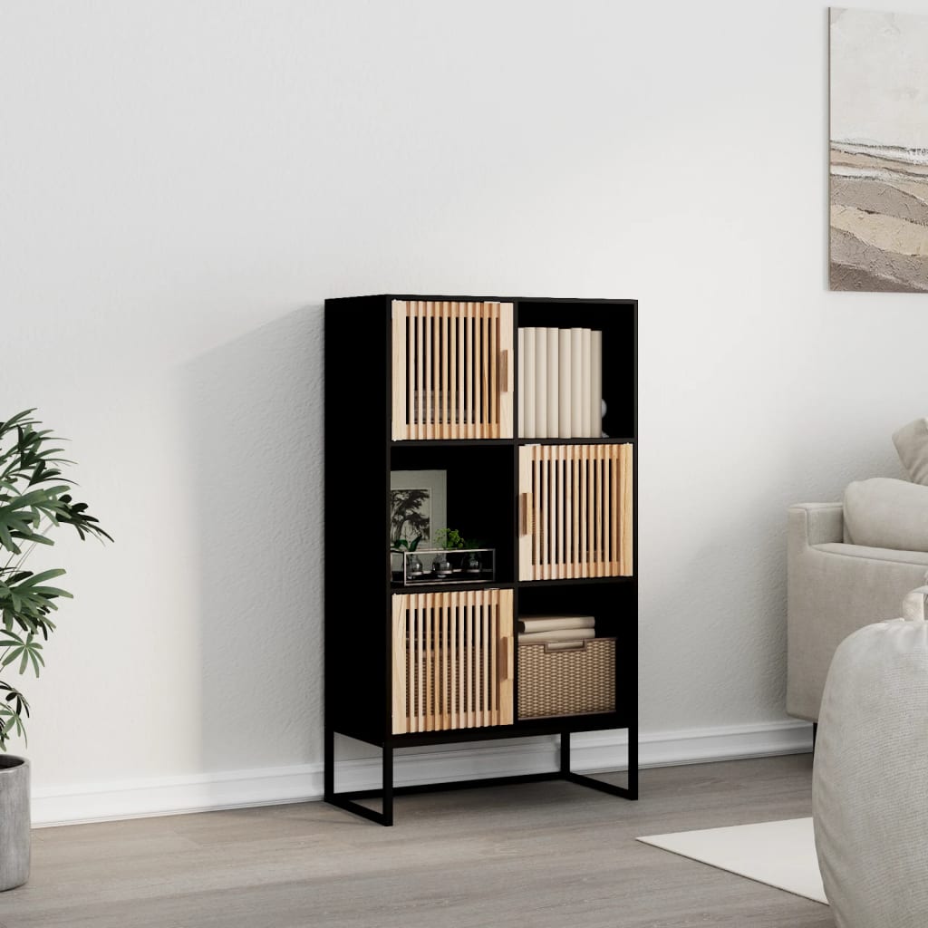 vidaXL Highboard Black 70x35x125 cm Engineered Wood