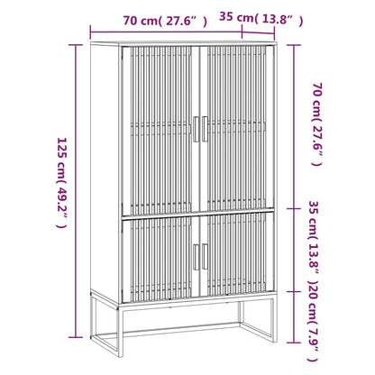 vidaXL Highboard White 70x35x125 cm Engineered Wood