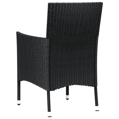 vidaXL Garden Chairs with Cushions 2 pcs Black Poly Rattan (UK/IE/FI/NO only)