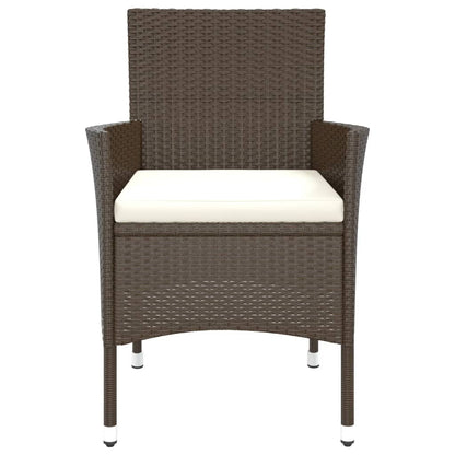 vidaXL Garden Chairs with Cushions 4 pcs Brown Poly Rattan (UK/IE/FI/NO only)