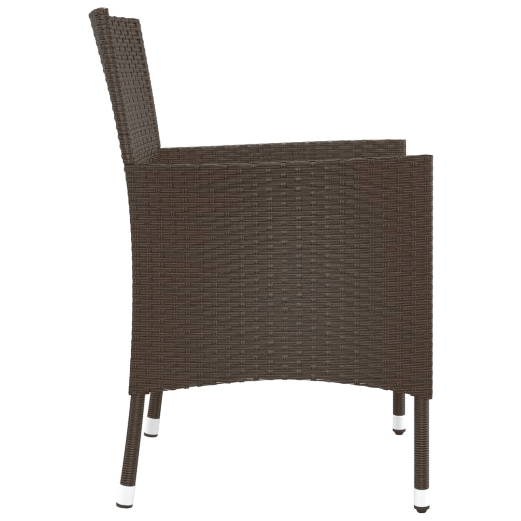 vidaXL Garden Chairs with Cushions 4 pcs Brown Poly Rattan (UK/IE/FI/NO only)