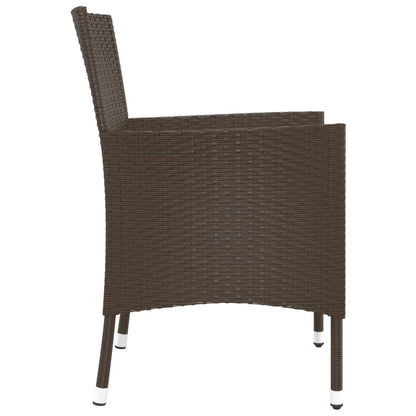 vidaXL Garden Chairs with Cushions 4 pcs Brown Poly Rattan (UK/IE/FI/NO only)