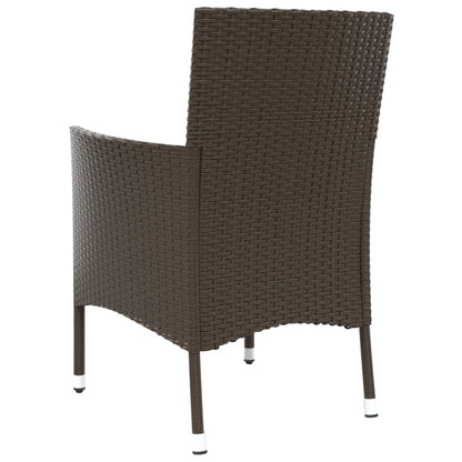 vidaXL Garden Chairs with Cushions 4 pcs Brown Poly Rattan (UK/IE/FI/NO only)