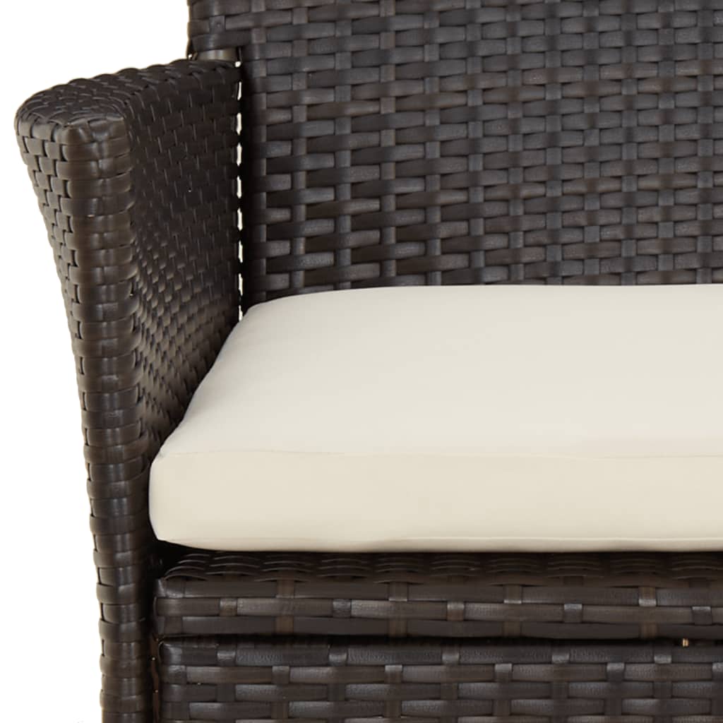 vidaXL Garden Chairs with Cushions 4 pcs Brown Poly Rattan (UK/IE/FI/NO only)