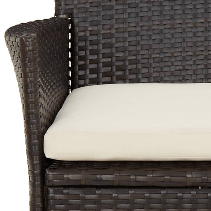 vidaXL Garden Chairs with Cushions 4 pcs Brown Poly Rattan (UK/IE/FI/NO only)