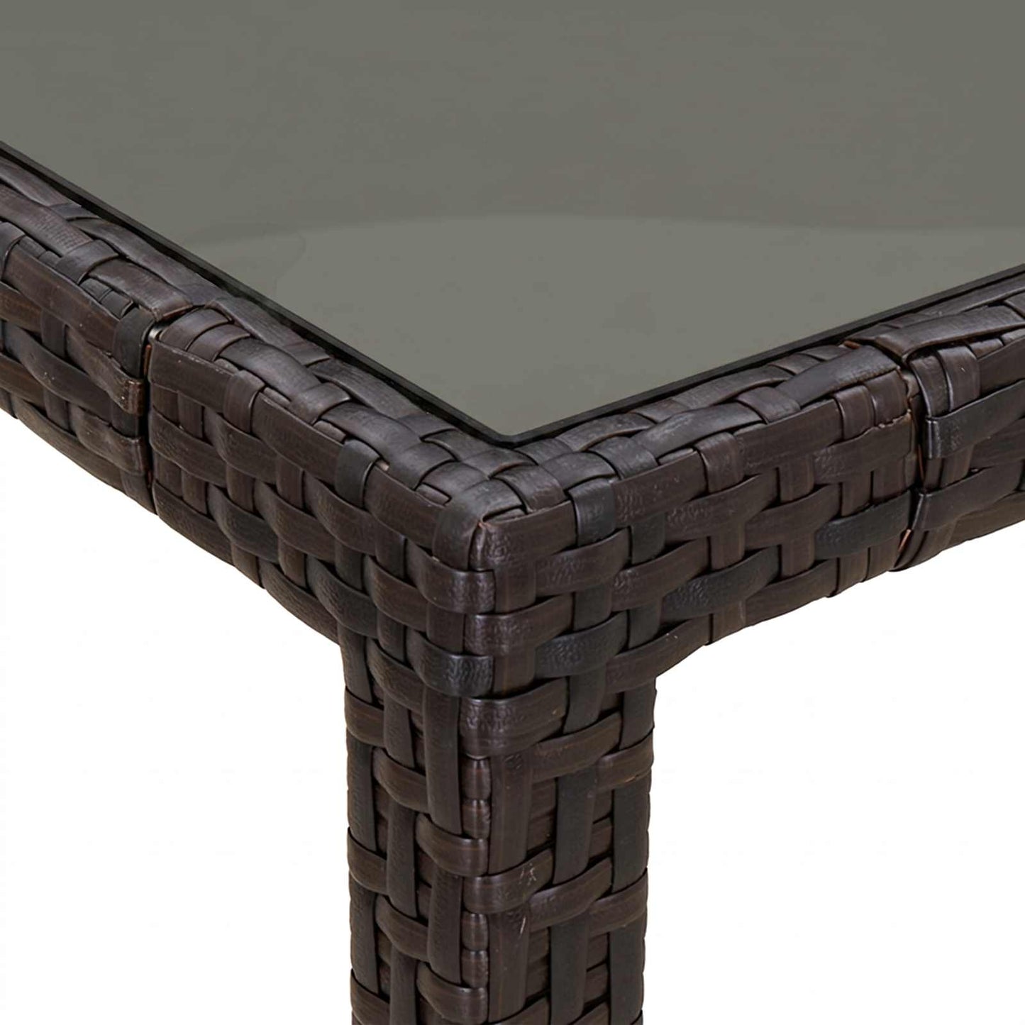 vidaXL Garden Table Brown 90 x 90 x 75 cm Poly Rattan