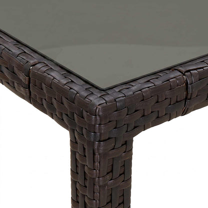 vidaXL Garden Table Brown 90 x 90 x 75 cm Poly Rattan