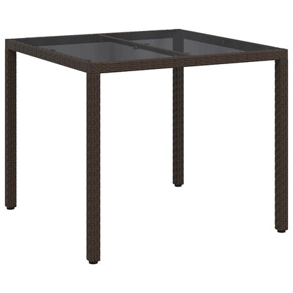 vidaXL Garden Table Brown 90 x 90 x 75 cm Poly Rattan