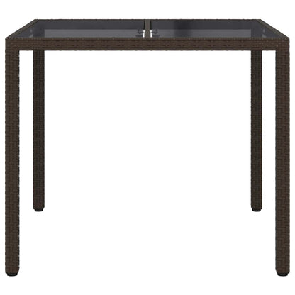 vidaXL Garden Table Brown 90 x 90 x 75 cm Poly Rattan