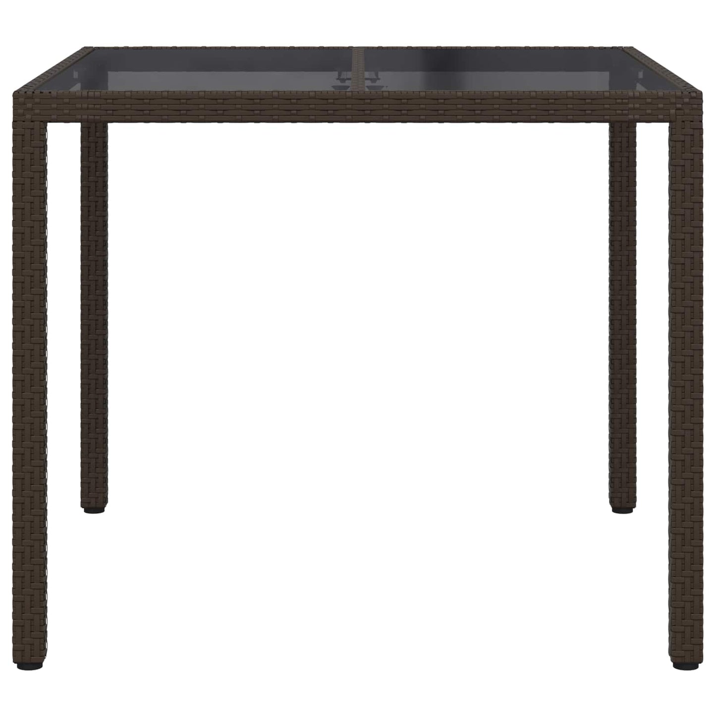 vidaXL Garden Table Brown 90 x 90 x 75 cm Poly Rattan