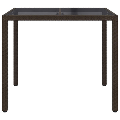 vidaXL Garden Table Brown 90 x 90 x 75 cm Poly Rattan