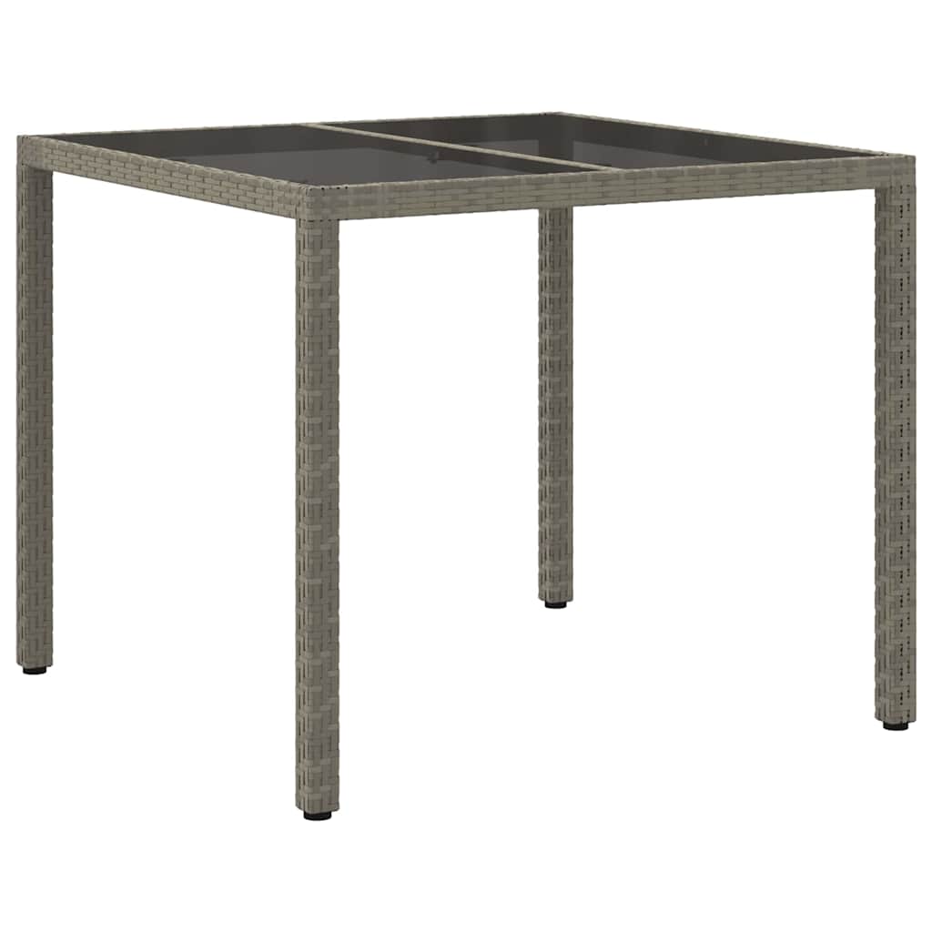 vidaXL Garden Table Grey 90 x 90 x 75 cm Poly Rattan