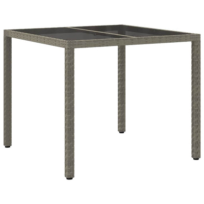 vidaXL Garden Table Grey 90 x 90 x 75 cm Poly Rattan