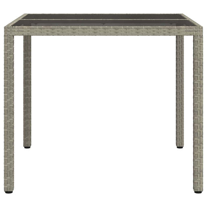vidaXL Garden Table Grey 90 x 90 x 75 cm Poly Rattan