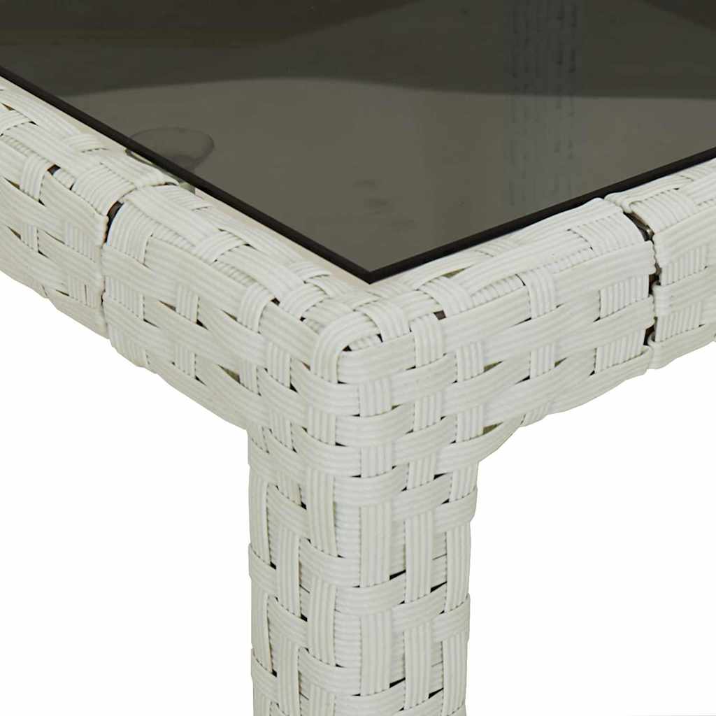 vidaXL Garden Table White 90 x 90 x 75 cm Poly Rattan