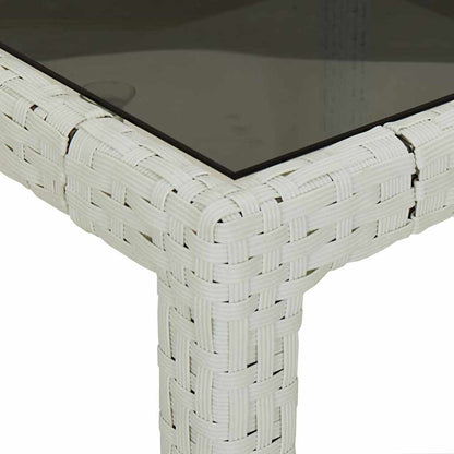 vidaXL Garden Table White 90 x 90 x 75 cm Poly Rattan