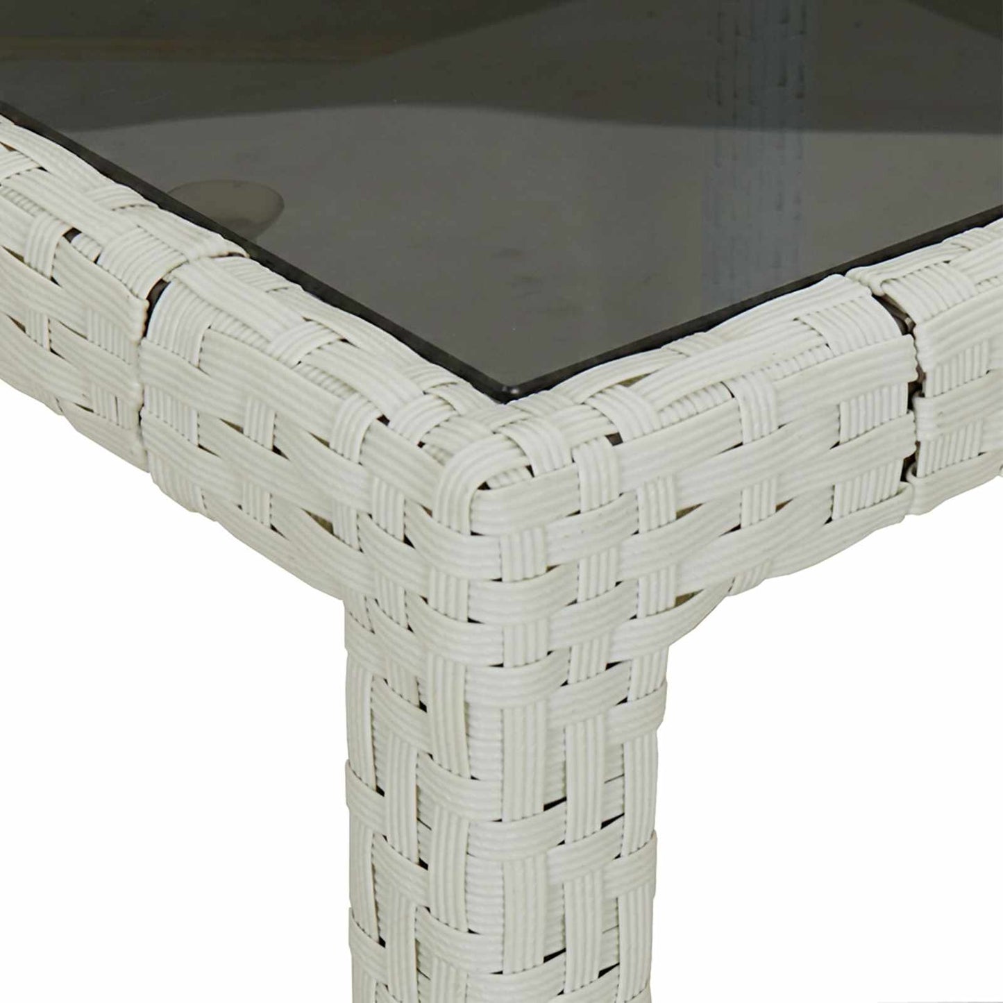 vidaXL Garden Table White 90 x 90 x 75 cm Poly Rattan