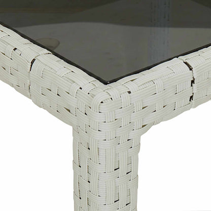vidaXL Garden Table White 90 x 90 x 75 cm Poly Rattan