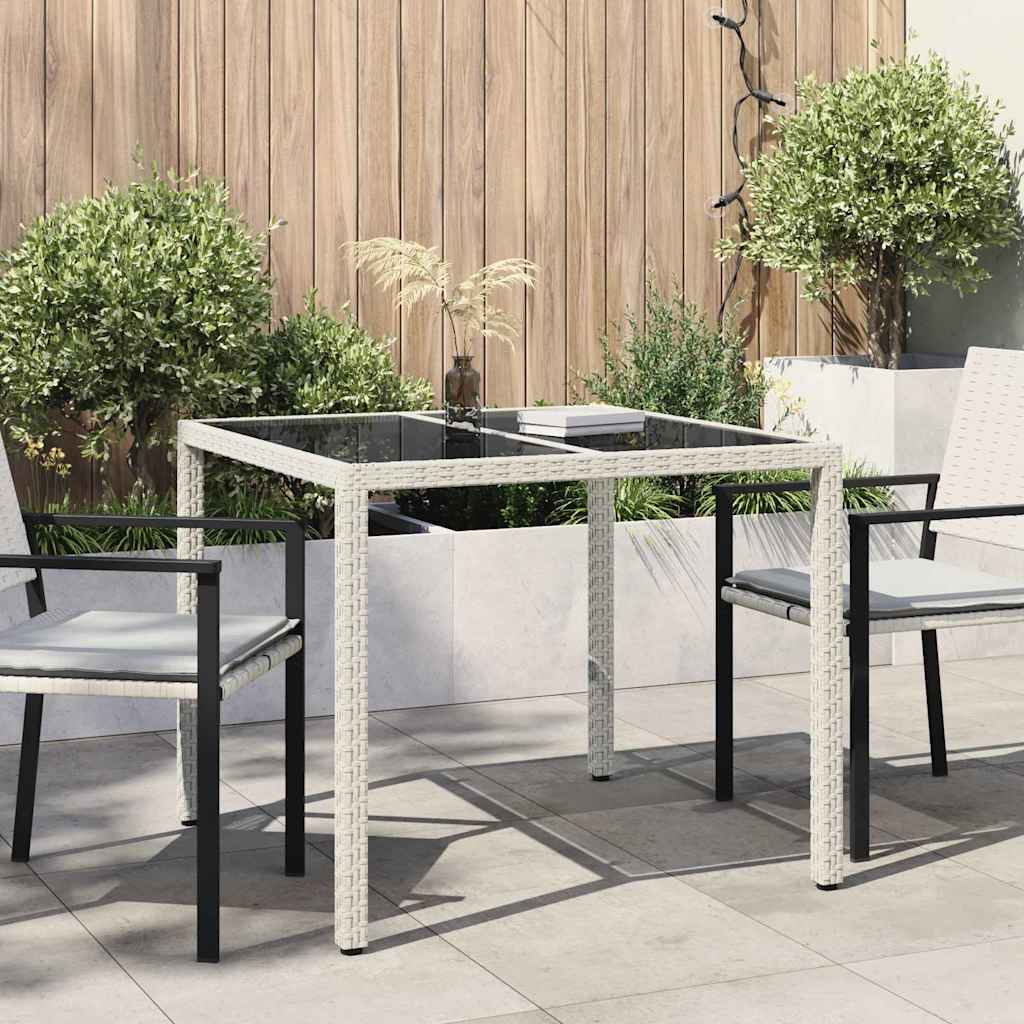 vidaXL Garden Table White 90 x 90 x 75 cm Poly Rattan