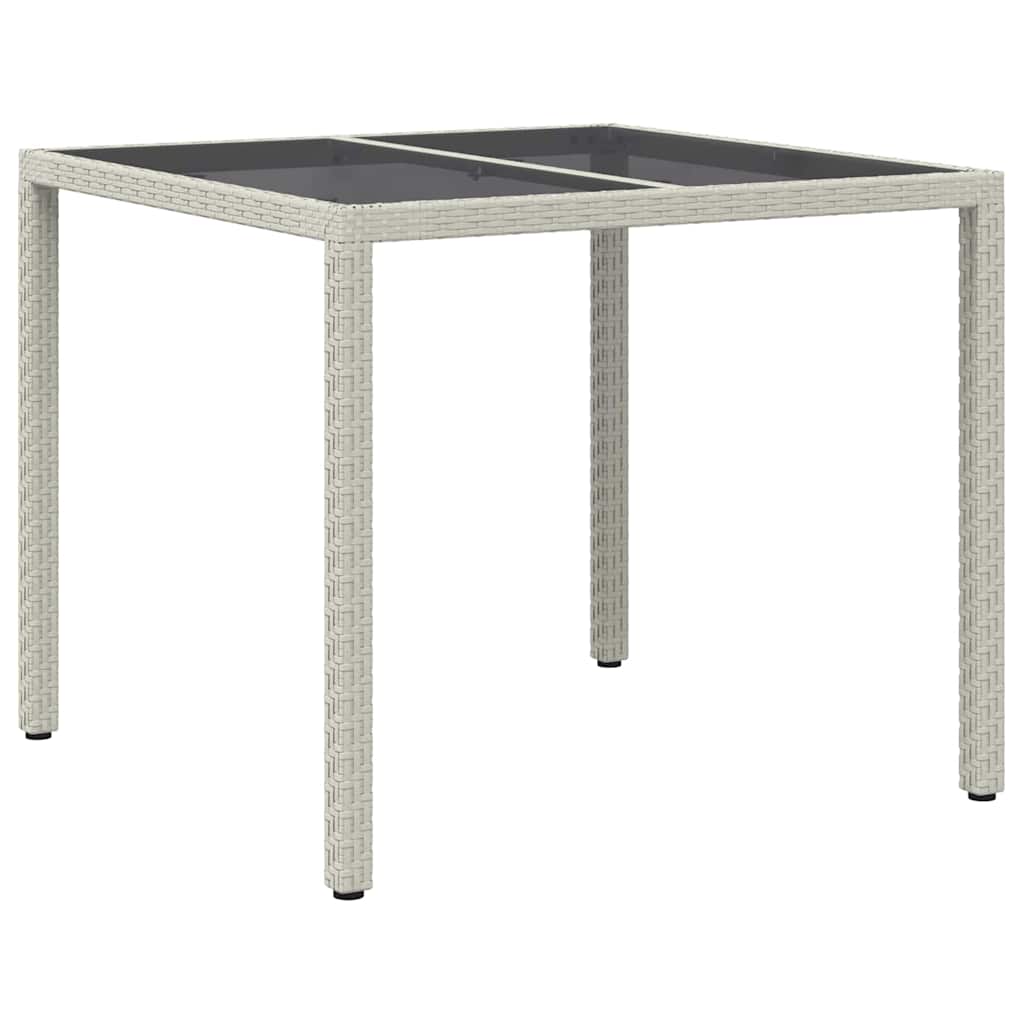 vidaXL Garden Table White 90 x 90 x 75 cm Poly Rattan