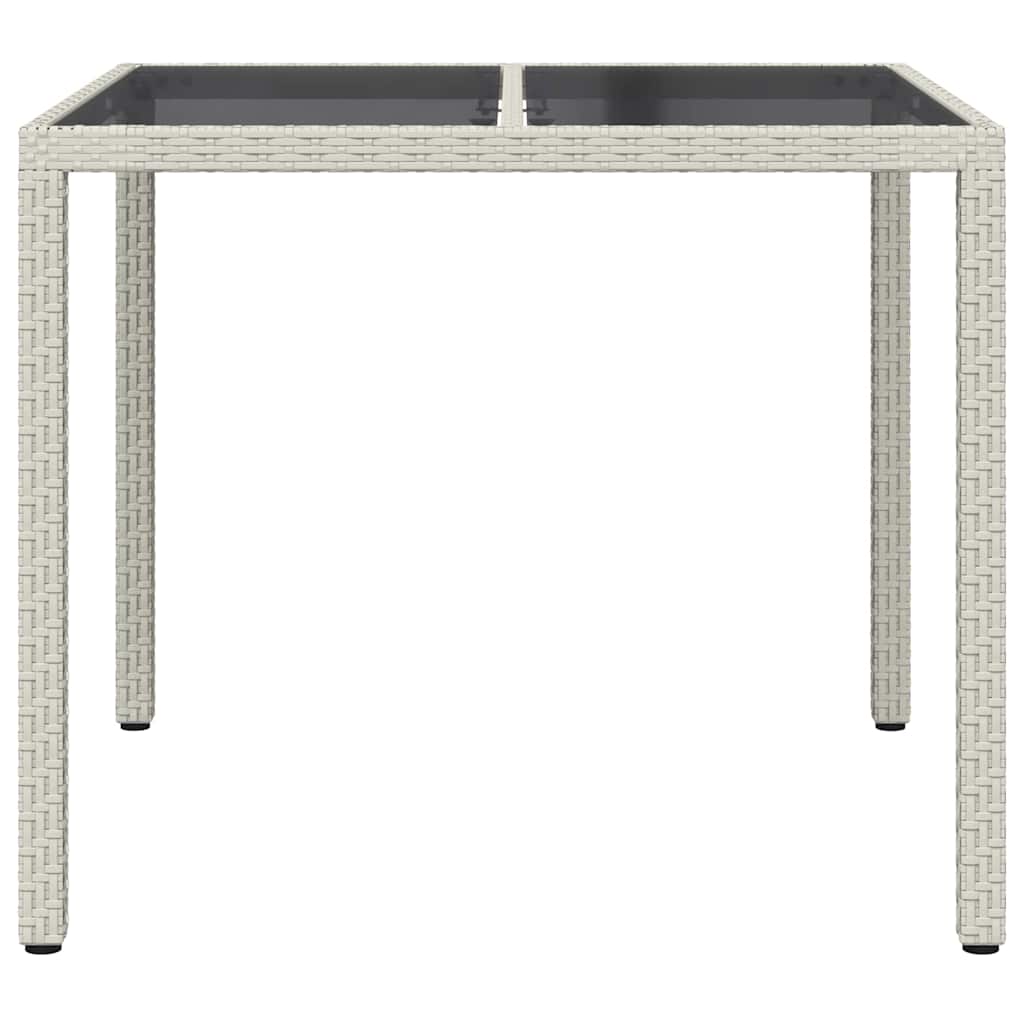 vidaXL Garden Table White 90 x 90 x 75 cm Poly Rattan