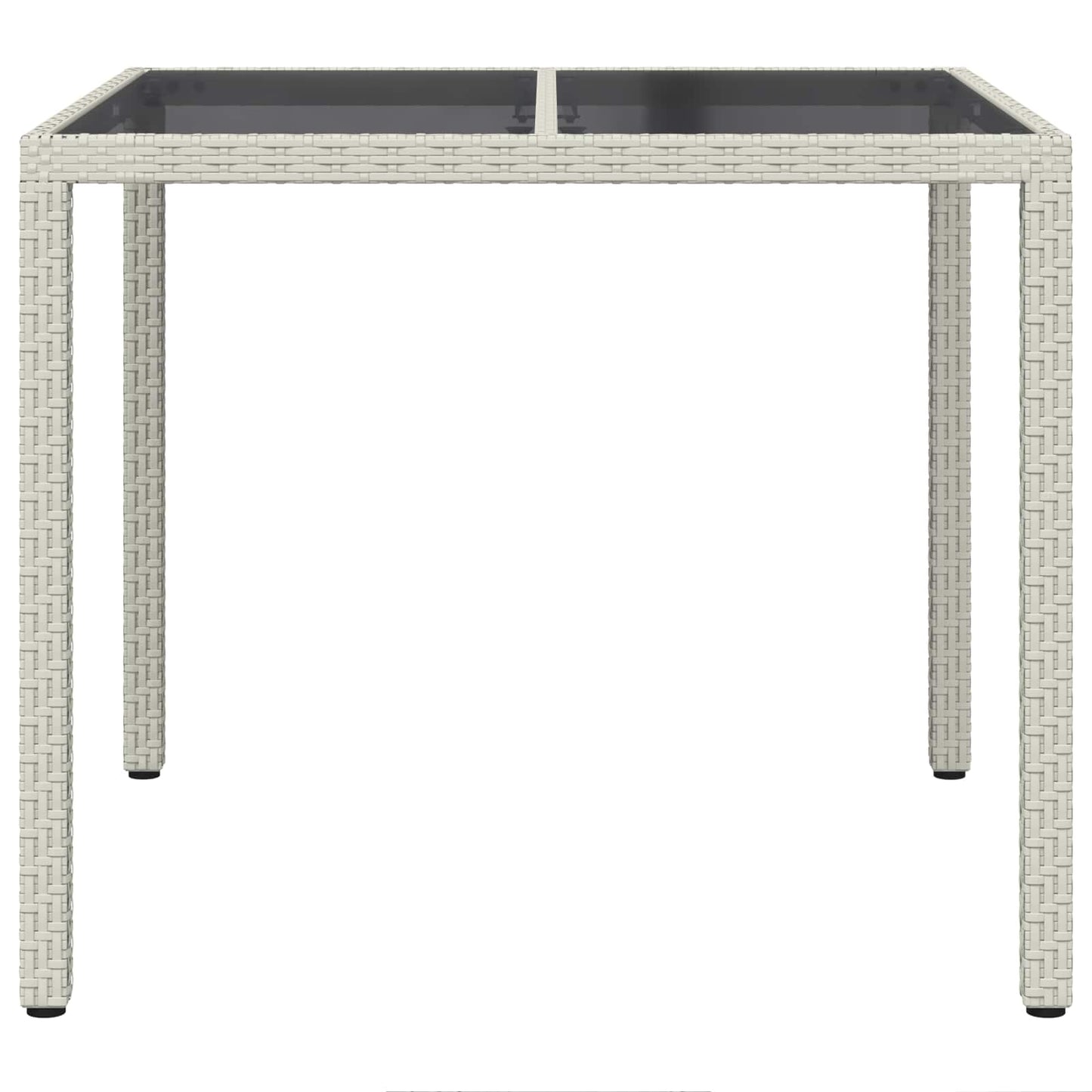 vidaXL Garden Table White 90 x 90 x 75 cm Poly Rattan