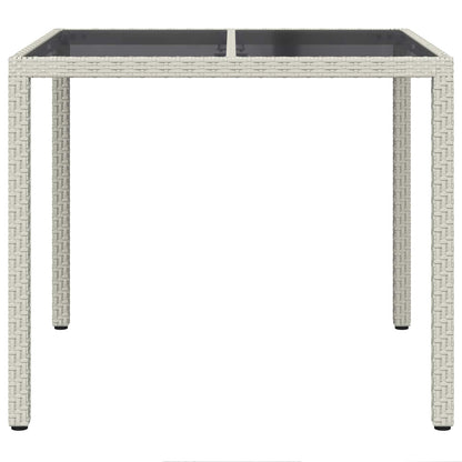 vidaXL Garden Table White 90 x 90 x 75 cm Poly Rattan