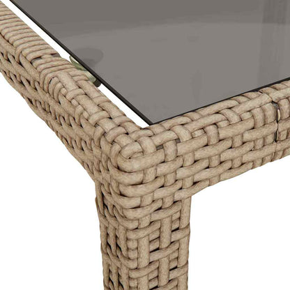 vidaXL Garden Table Beige 90 x 90 x 75 cm Poly Rattan