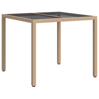 vidaXL Garden Table Beige 90 x 90 x 75 cm Poly Rattan