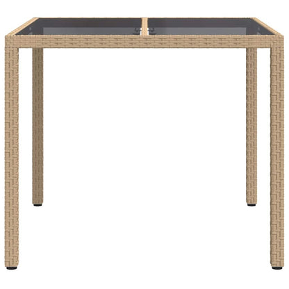 vidaXL Garden Table Beige 90 x 90 x 75 cm Poly Rattan