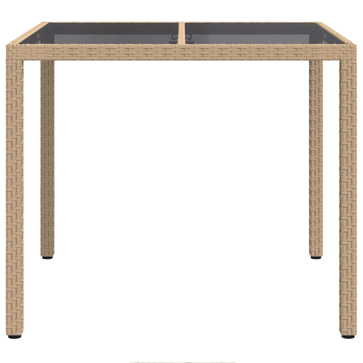 vidaXL Garden Table Beige 90 x 90 x 75 cm Poly Rattan