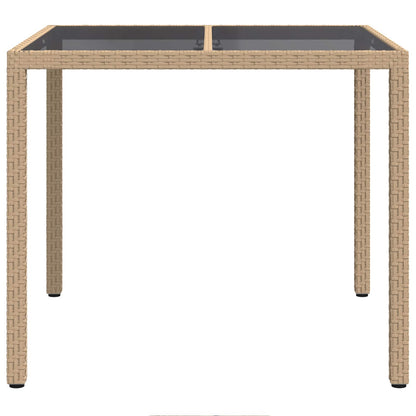 vidaXL Garden Table Beige 90 x 90 x 75 cm Poly Rattan